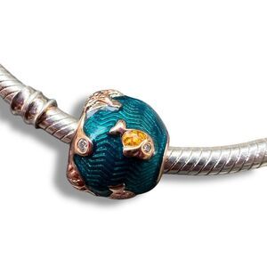 Goldfish Globe S925 Sterling Silver Pandora Moments Compatible Charm